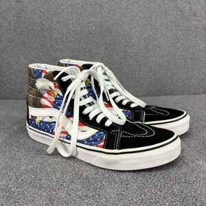 Vans‎ Sk8-Hi Shoes Mens 6.5 Women 8 American Flag Bald Eagle Patriotic High Top